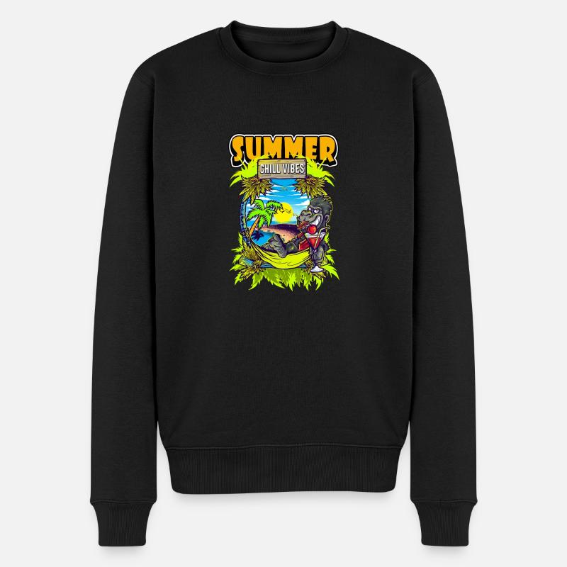 Summer Chill Vibes Gorilla - Pull Premium bio Homme - noir