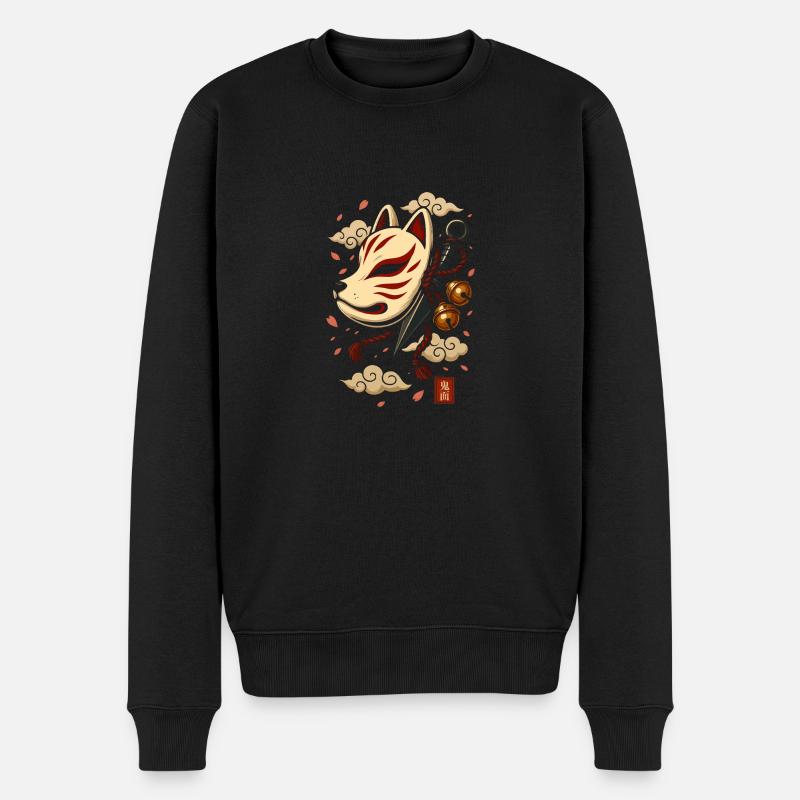 Kitsune japonais Masque - Pull Premium bio Homme - noir