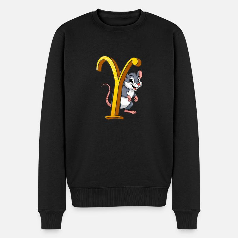 BUCHSTABE Y - Männer Premium Bio Pullover - Schwarz