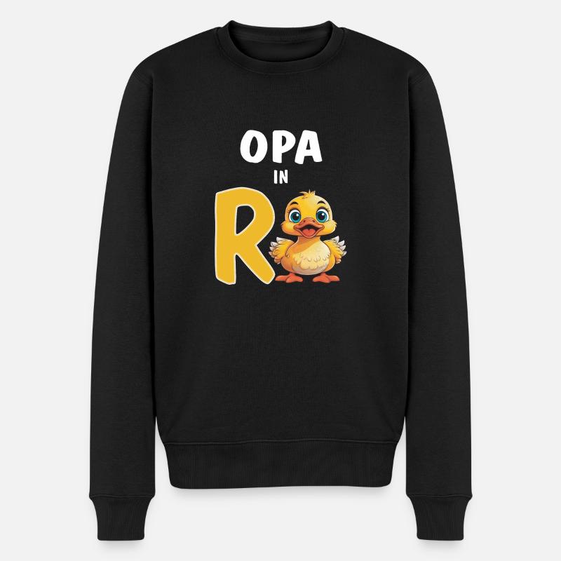 ENTE OPA IN RENTE - Männer Premium Bio Pullover - Schwarz