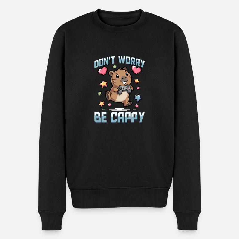 Capybara Gamer Gaming - Männer Premium Bio Pullover - Schwarz
