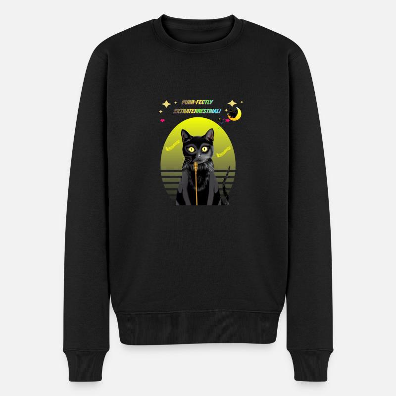 Schnurren Bringt ein Ständchen unter dem sanften Zitronenlicht - Männer Premium Bio Pullover - Schwarz