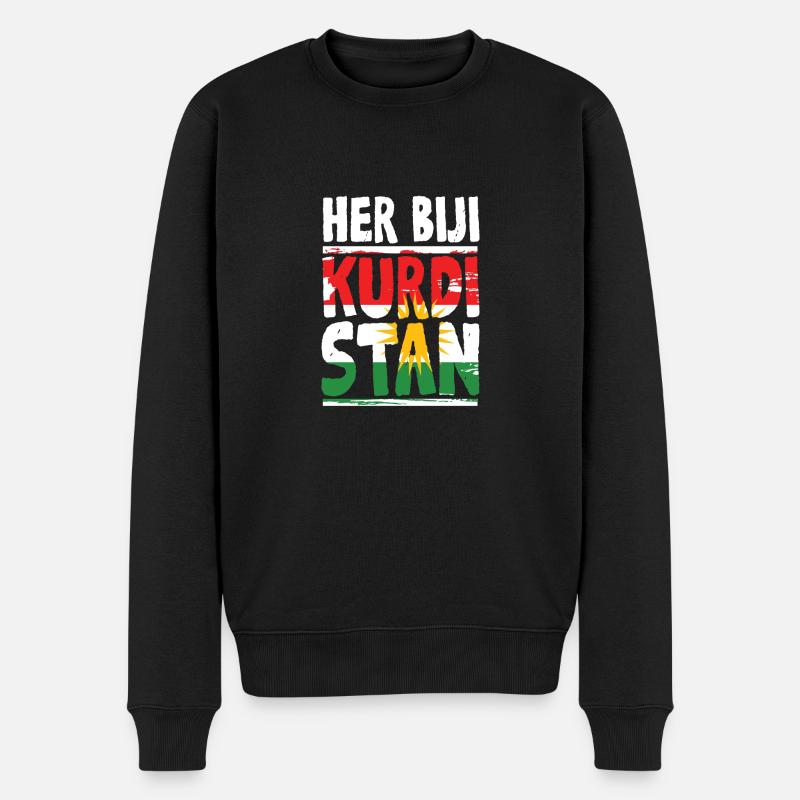 Her Biji Kurdistan Kurde Kurden - Männer Premium Bio Pullover - Schwarz