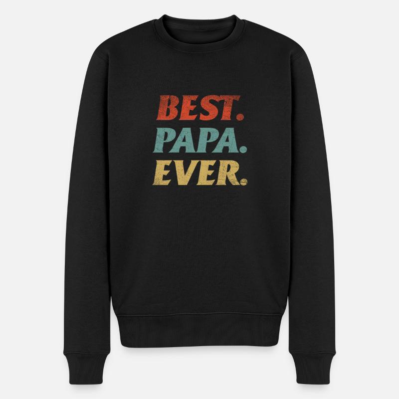 Best. Papa. Ever. - Männer Premium Bio Pullover - Schwarz