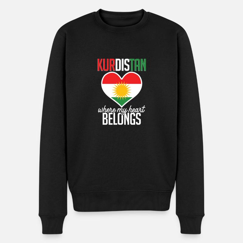 Kurdistan Where My Heart Belongs Kurde Kurden - Männer Premium Bio Pullover - Schwarz
