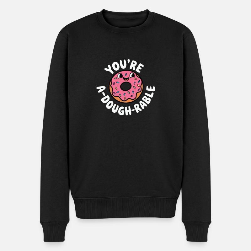 Cute Donut Pun - Männer Premium Bio Pullover - Schwarz