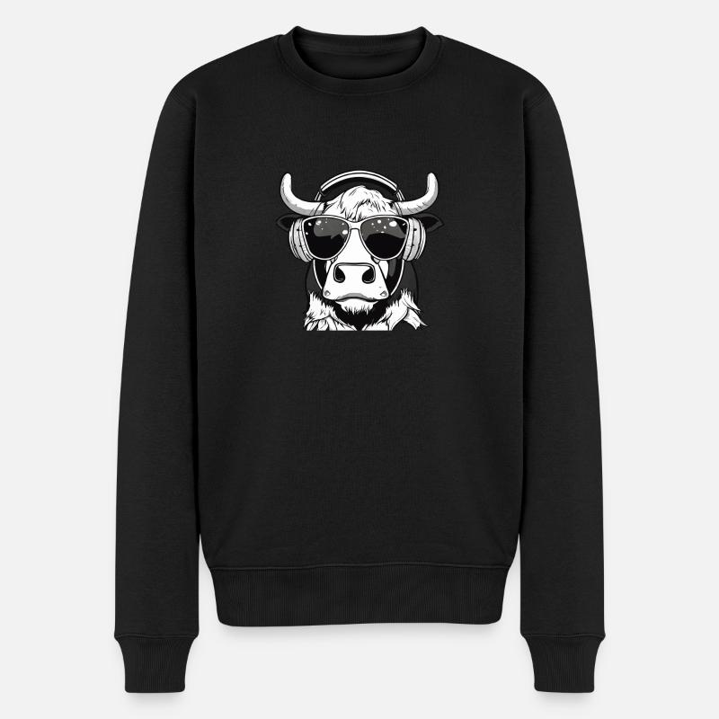 KUH - Männer Premium Bio Pullover - Schwarz