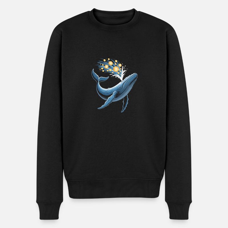 Krypto-Wal mit Bitcoin Münzen Spritzwasser - Männer Premium Bio Pullover - Schwarz