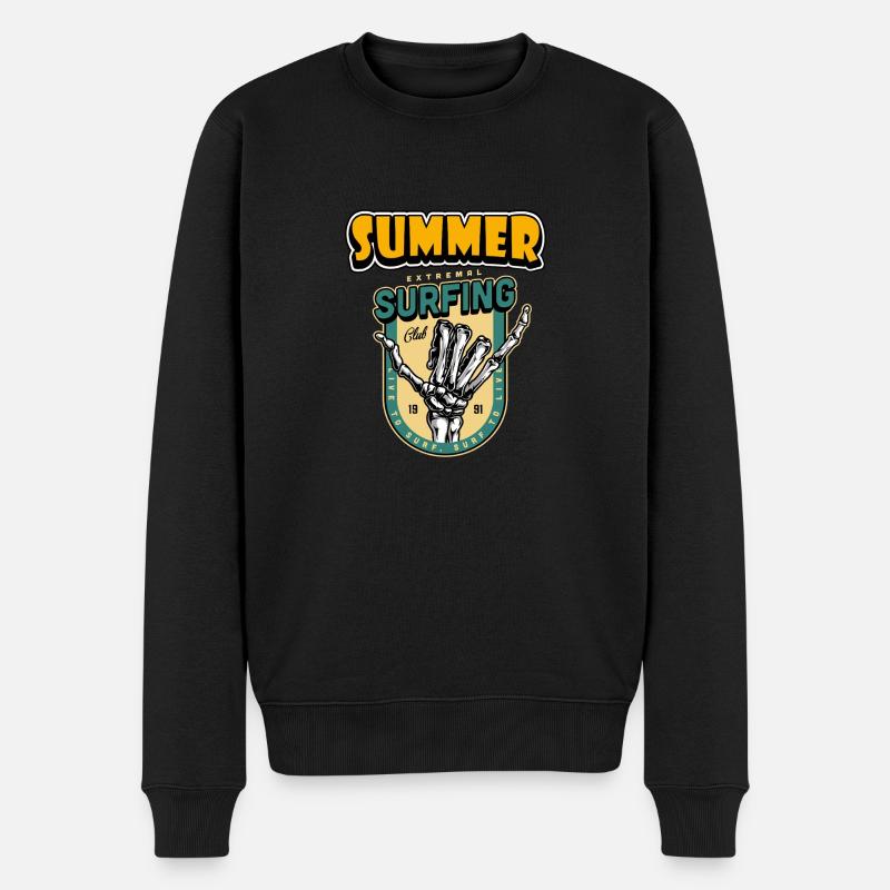 Summer Extremal Surfing Club - Männer Premium Bio Pullover - Schwarz