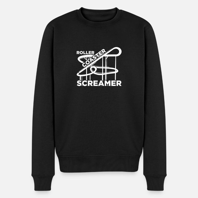 Freizeitpark Roller Coaster Screamer Achterbahn - Männer Premium Bio Pullover - Schwarz