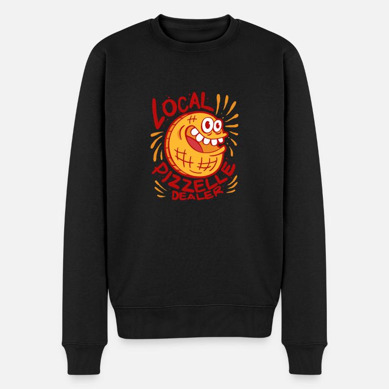 Pizzelle Waffel Keks - Männer Premium Bio Pullover - Schwarz