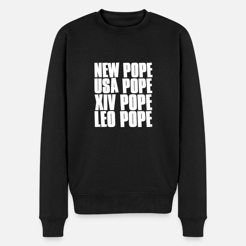 papst text pun leo usa - Männer Premium Bio Pullover - Schwarz