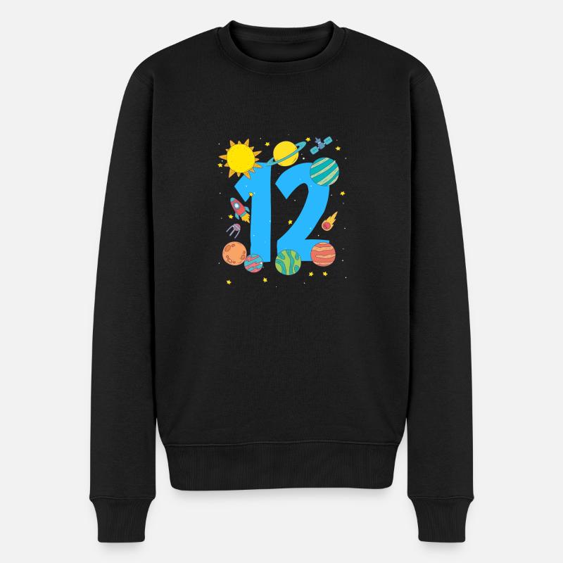 Weltraum Abenteuer Nummer 12 - Männer Premium Bio Pullover - Schwarz