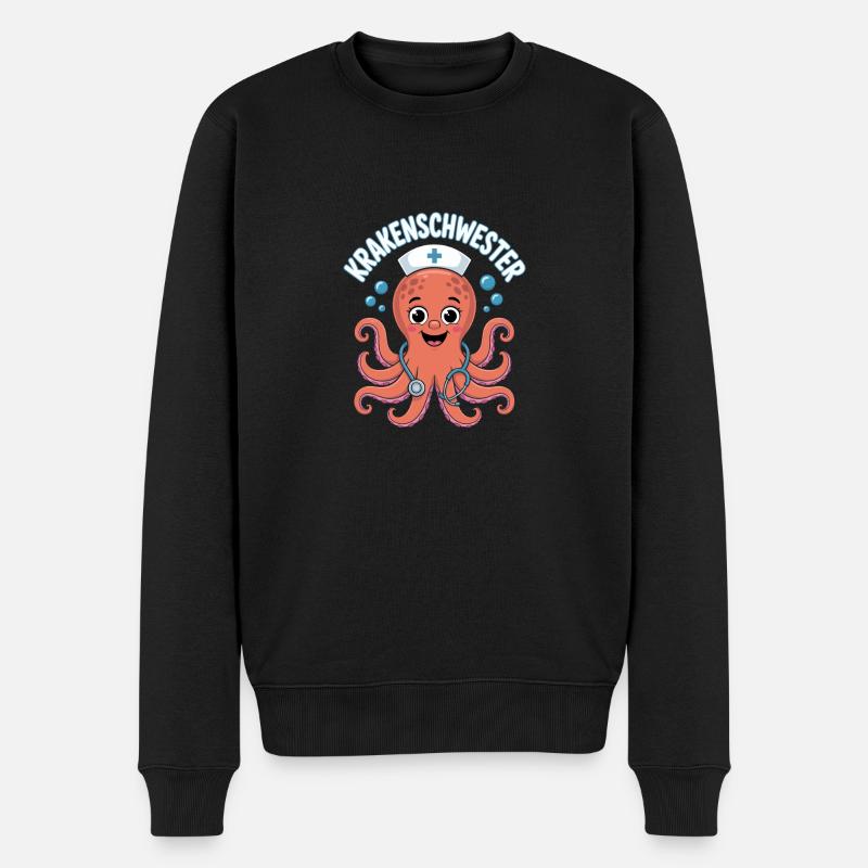 Kraken Infirmière Infirmière - Pull Premium bio Homme - noir
