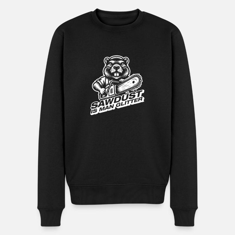Sawdust Holz Holzfäller Forstwirt - Männer Premium Bio Pullover - Schwarz