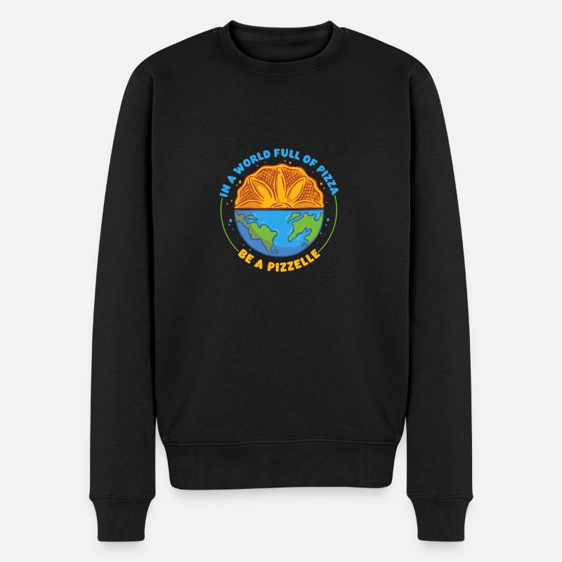 Pizzelle Waffel Keks - Männer Premium Bio Pullover - Schwarz