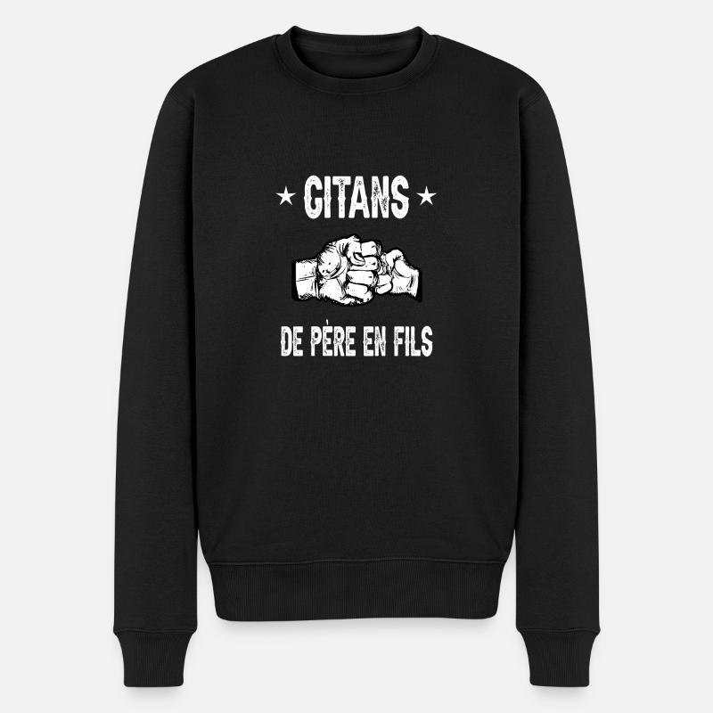 père et fils papa gitan - Pull Premium bio Homme - noir