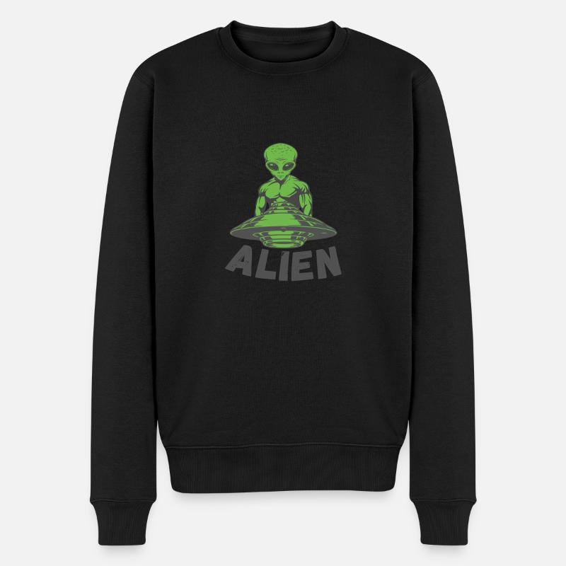 Rencontre d’OVNI extraterrestre vert - Pull Premium bio Homme - noir