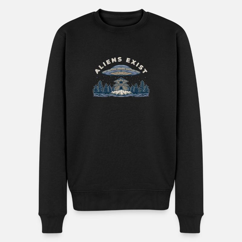 Cabine d’enlèvement d’OVNI extraterrestre - Pull Premium bio Homme - noir