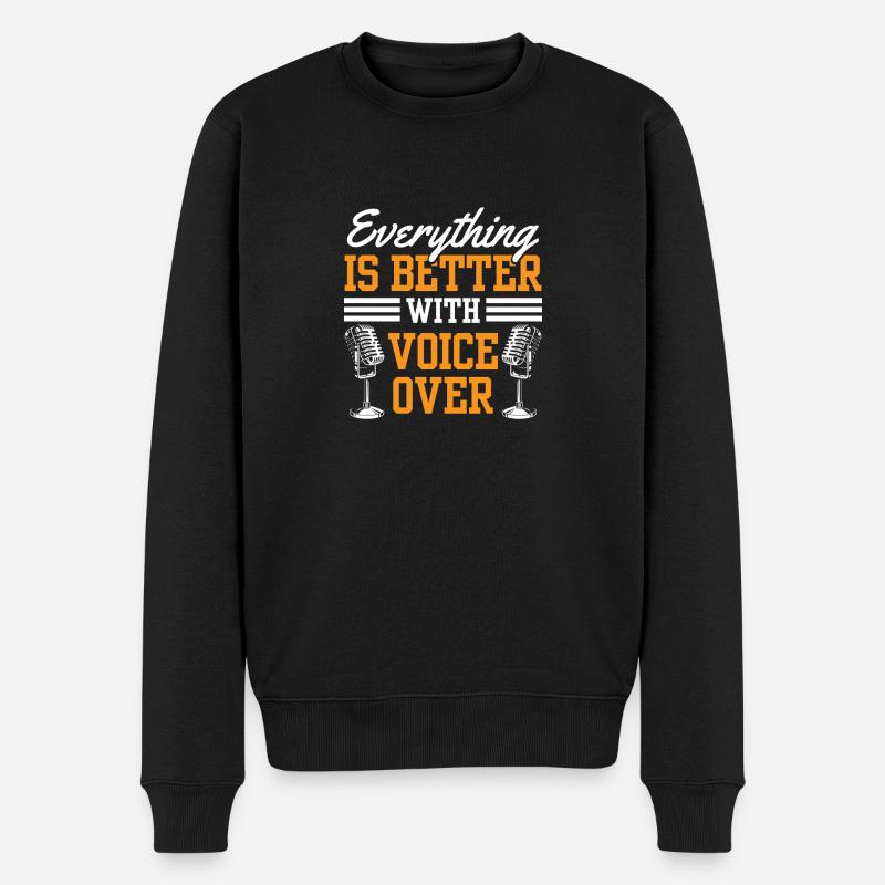 Funny Sports Ansager - Männer Premium Bio Pullover - Schwarz