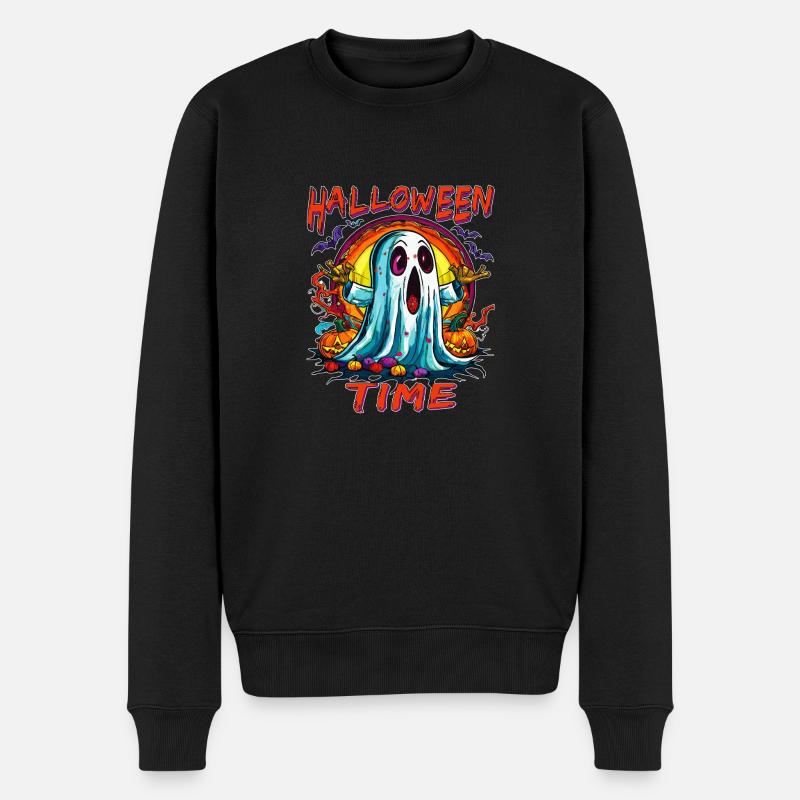 L’HEURE D’HALLOWEEN - Pull Premium bio Homme - noir