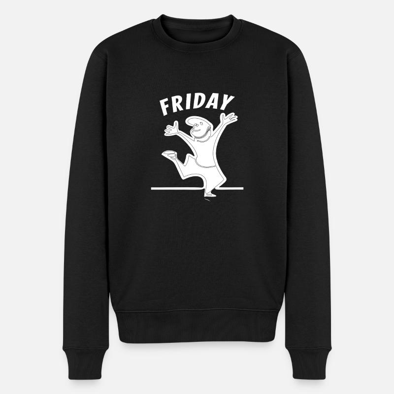 FRIDAY - Männer Premium Bio Pullover - Schwarz