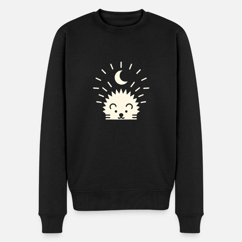 Mondschein-Igel - Männer Premium Bio Pullover - Schwarz