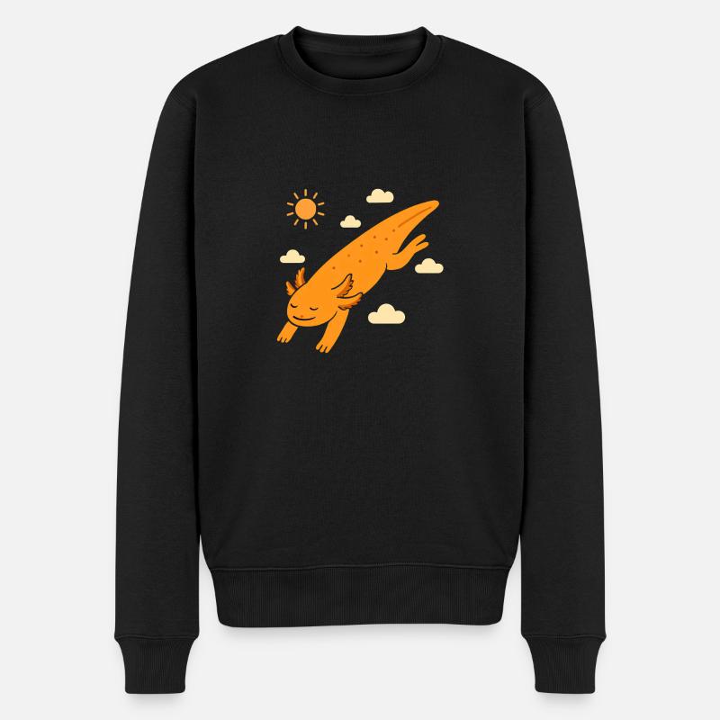 Sternschnuppe Axolotl - Männer Premium Bio Pullover - Schwarz