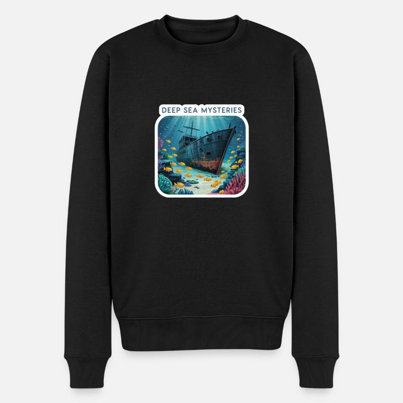GEHEIMNISSE DER TIEFSEE - Männer Premium Bio Pullover - Schwarz