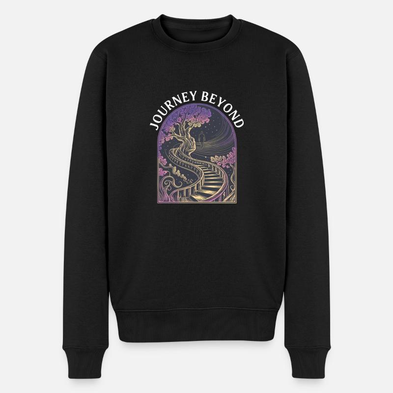 Reise jenseits der mystischen Treppe - Männer Premium Bio Pullover - Schwarz
