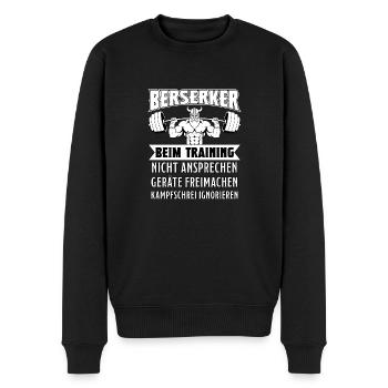 Berserker Fitness "Prir" - Männer Premium Bio Pullover - Schwarz - Vorne - Nico (187cm)