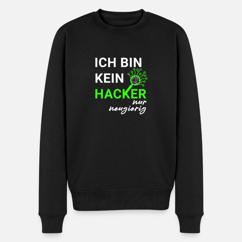 Ich bin kein Hacker – nur neugierig - Männer Premium Bio Pullover - Schwarz