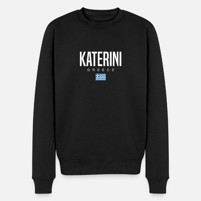 Katerini, Grèce - Pull Premium bio Homme - noir