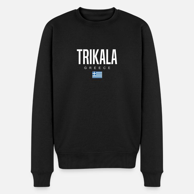 Trikala, Grèce - Pull Premium bio Homme - noir