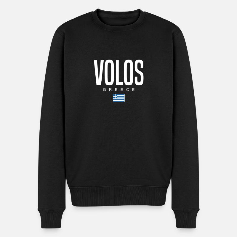 Volos Griechenland - Männer Premium Bio Pullover - Schwarz