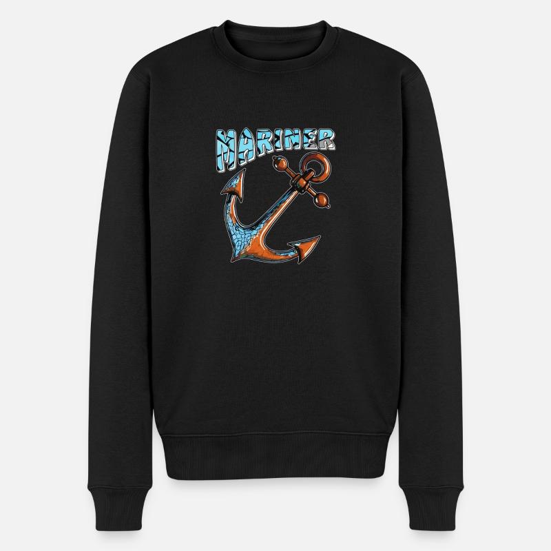 SCHIFFANKER MARINER - Männer Premium Bio Pullover - Schwarz