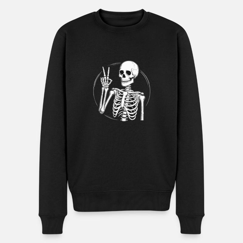 CRÂNE PAIX - Pull Premium bio Homme - noir