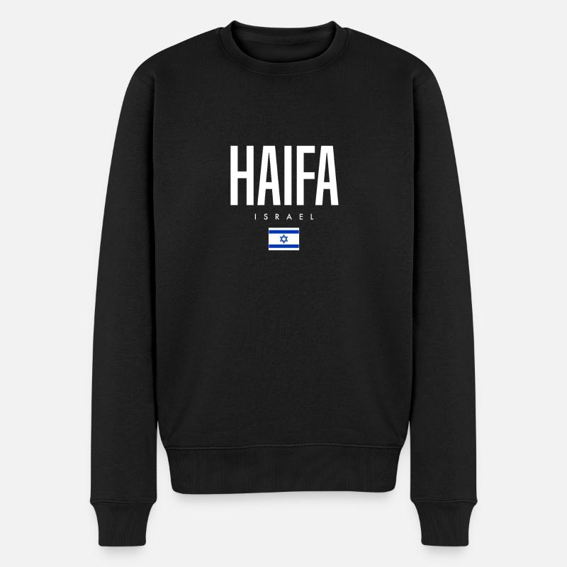 Haifa Israel - Männer Premium Bio Pullover - Schwarz