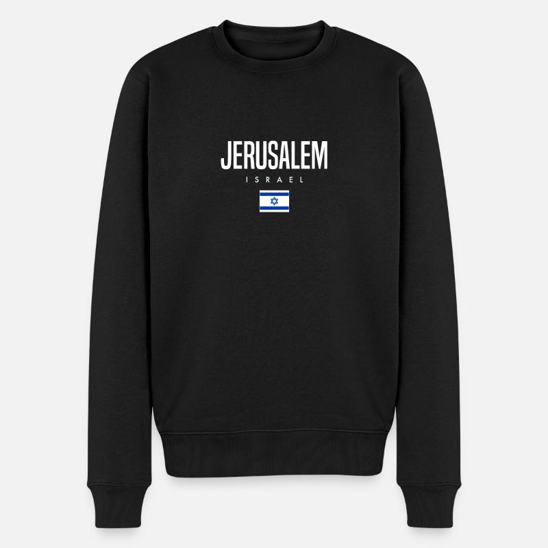 Jérusalem, Israël - Pull Premium bio Homme - noir