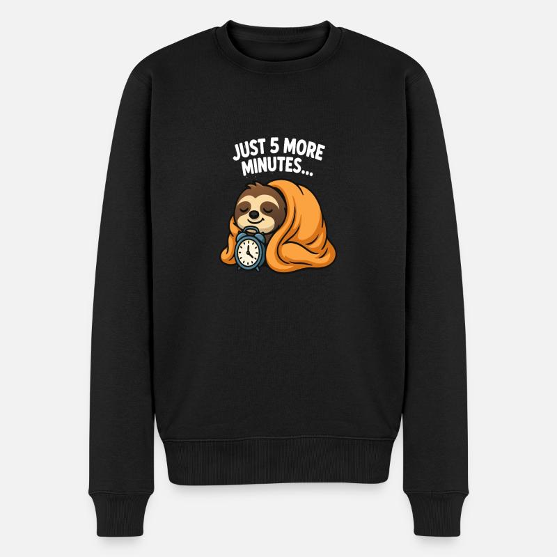 Paresseux - « 5 minutes » - Pull Premium bio Homme - noir