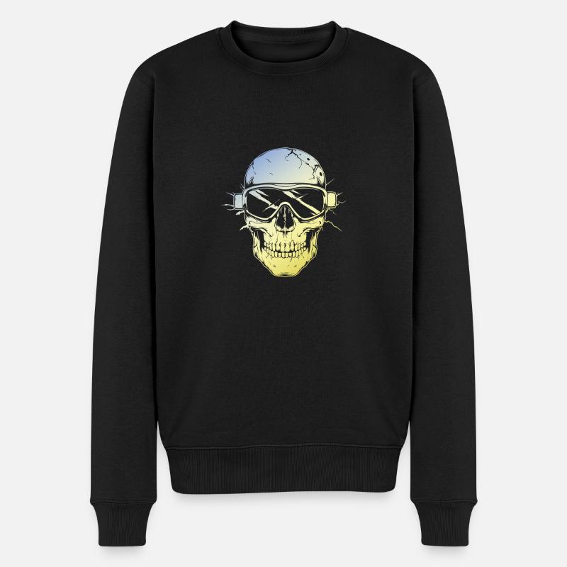 Ski Skibrille Skelett - Männer Premium Bio Pullover - Schwarz