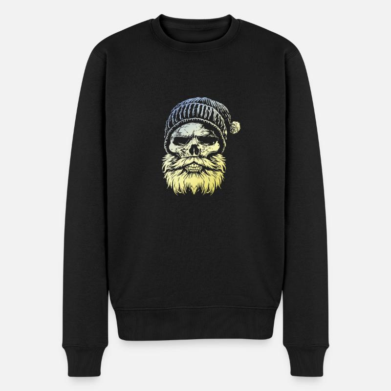 Holzfäller Skull - Männer Premium Bio Pullover - Schwarz