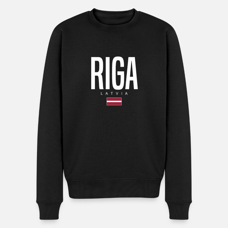 Riga Lettland - Männer Premium Bio Pullover - Schwarz