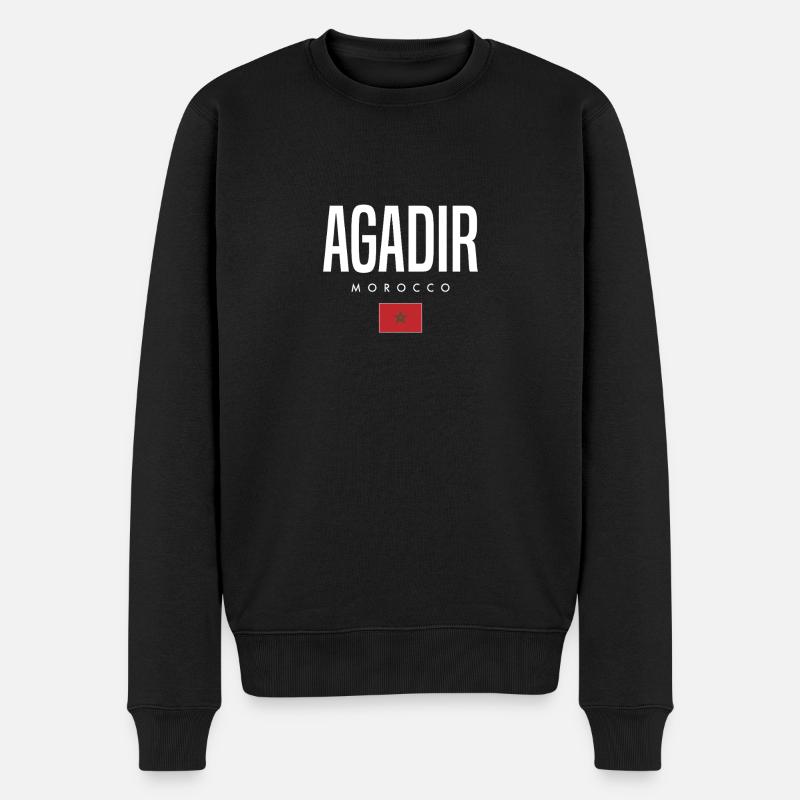 Agadir, Maroc - Pull Premium bio Homme - noir