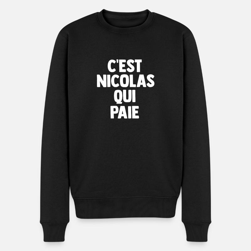 C'est Nicolas Qui Paie - Pull Premium bio Homme - noir