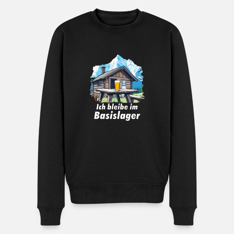 Ich bleibe im Basislager - Männer Premium Bio Pullover - Schwarz