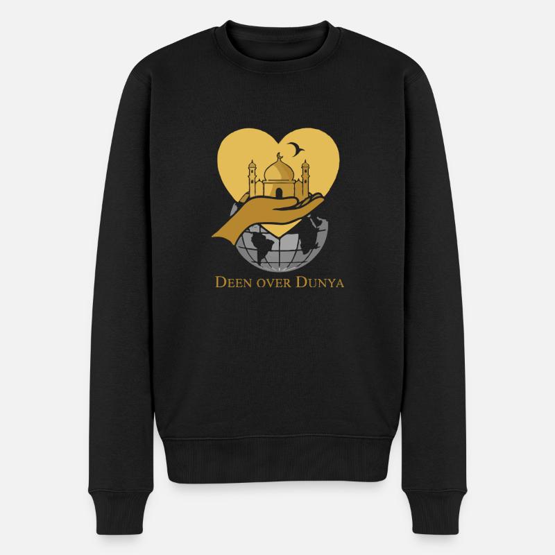 Deen über Dunya 1 - Männer Premium Bio Pullover - Schwarz