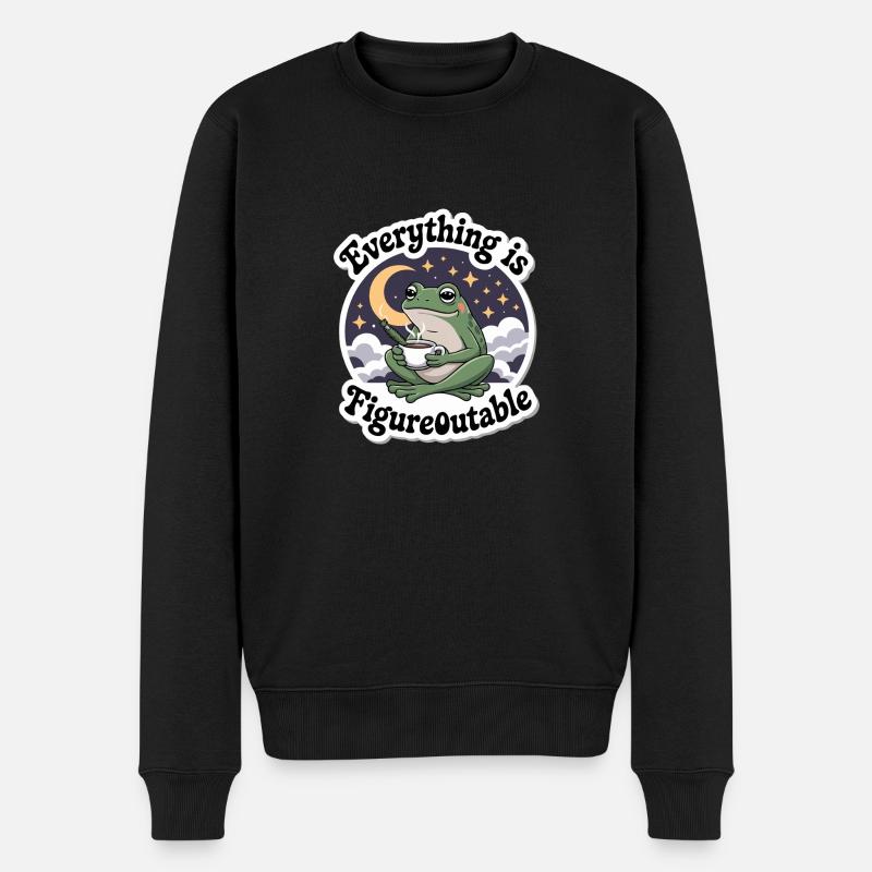 GRENOUILLE EN DOUCEUR - Pull Premium bio Homme - noir