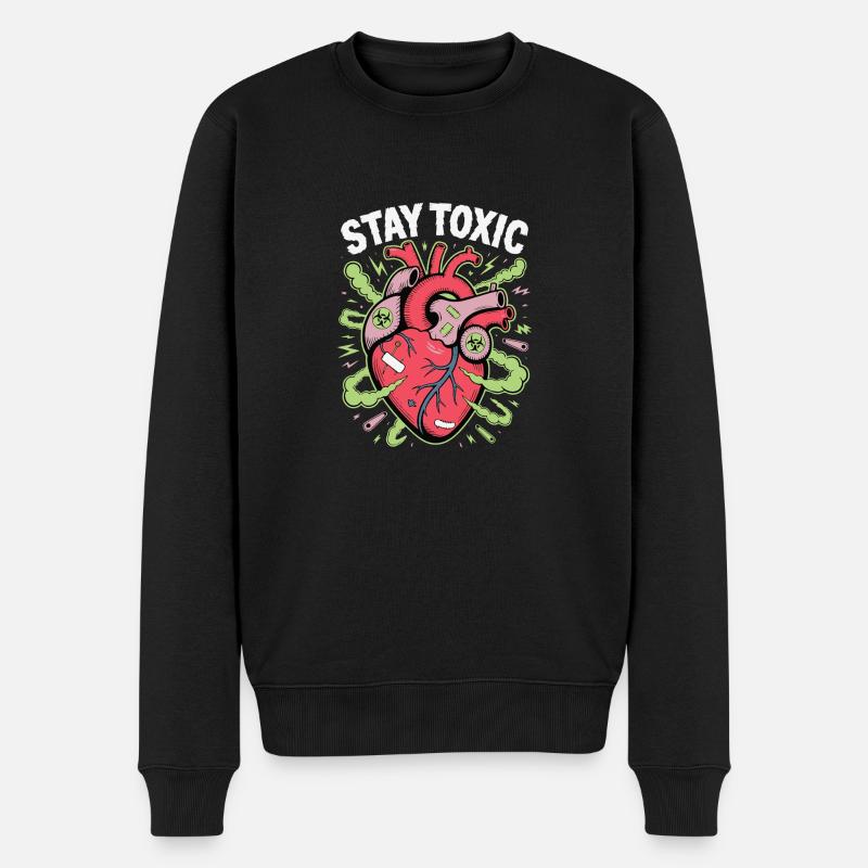 BLEIBEN SIE GIFTIG - Männer Premium Bio Pullover - Schwarz