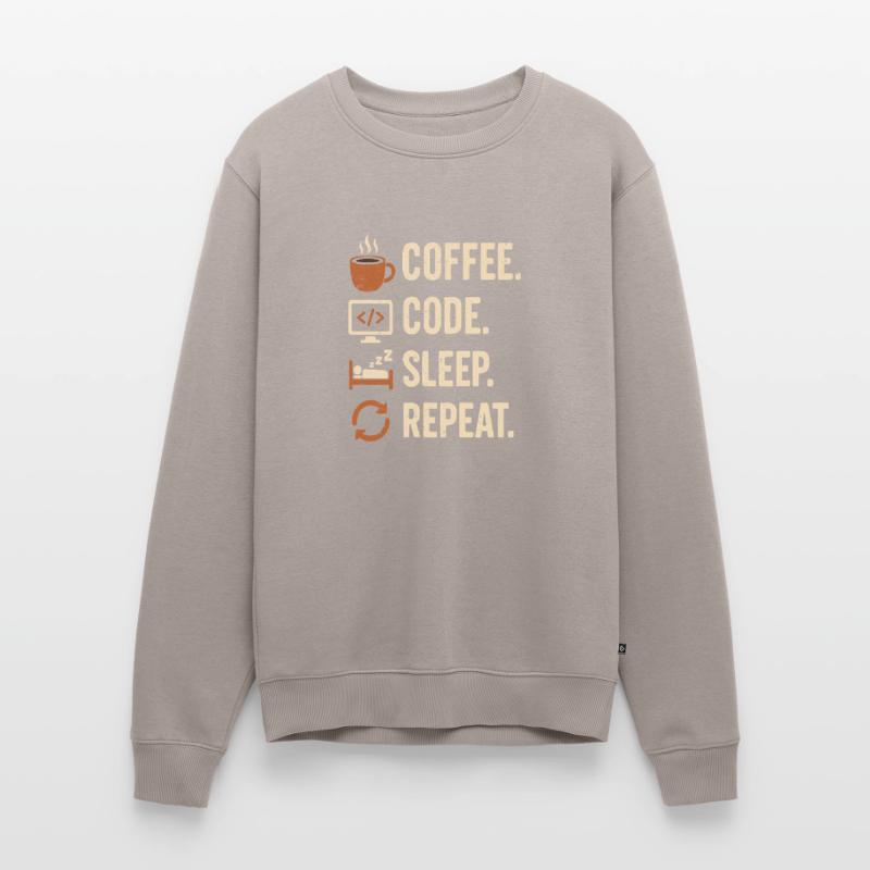 Geek-Coder-Routine – Kaffee, Code, Schlaf, mehr Männer Premium Bio Pullover